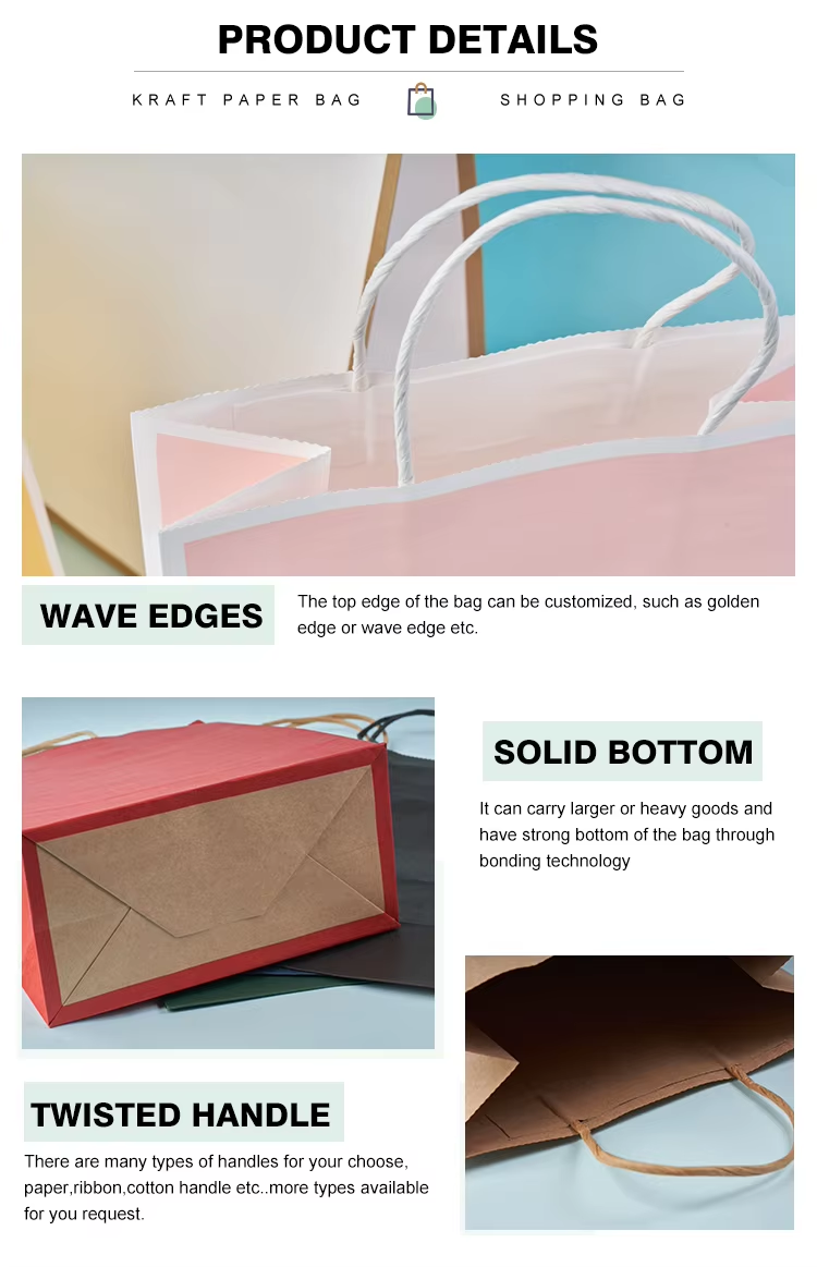 Luxury Kraft Paper & Paperboard Packing Bags Ribbon Satin Handle For Candle Shopping Handbags