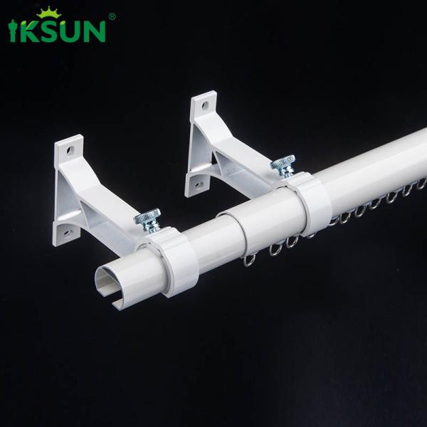 Single Wall Mount Aluminium Curtain Rod Retractable Telescopic