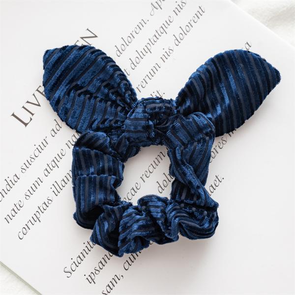 Autumn/Winter plush rabbit ears golden fabric knotty scrunchie Cross border women's hair headdress accessories
