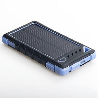 ABS Outdoors 8000mAh Polymer Battery Dual USB Waterproof Solar Power Bank With Flash light