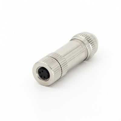 M8 Female Field-Wireable Connector 4 Pin Straight IP67