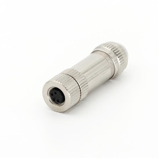 M8 Female Field-Wireable Connector 4 Pin Straight IP67