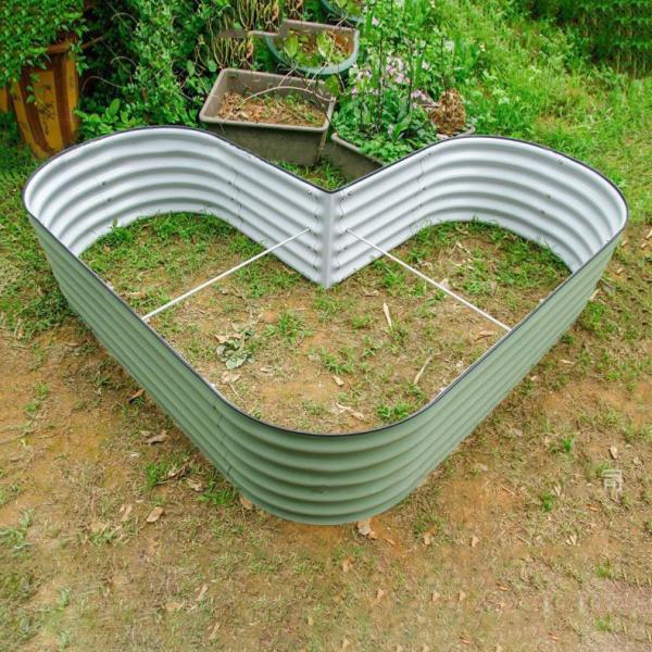 Light Green L Shaped Galvanized Steel Planter Box 5.5*5.5*1.4FT