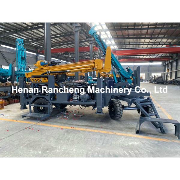 Wheel Trailer Mounted Borehole 220m Deep Water Well Drilling Rig Machine