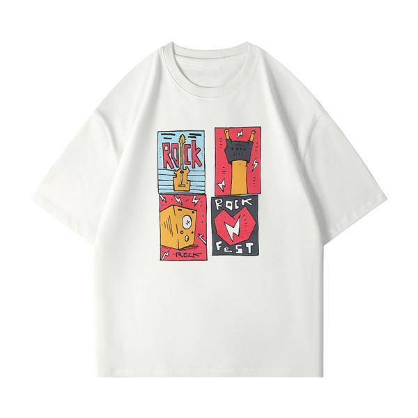 Le T-shirt 100% des hommes courts occasionnels de douille de nouveau d'été de coton collier de rond