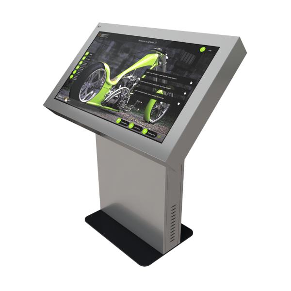 Self Service Touch Screen Pedestal Kiosk With Barcode Card Dispenser