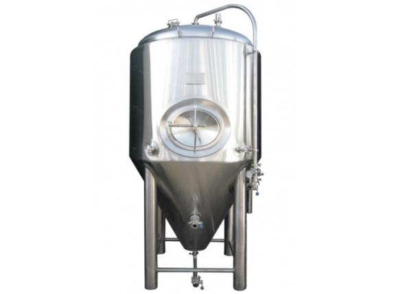 Stainless Steel Cooling Jacket Conical Beer Fermenter , Beer Fermentation Tank