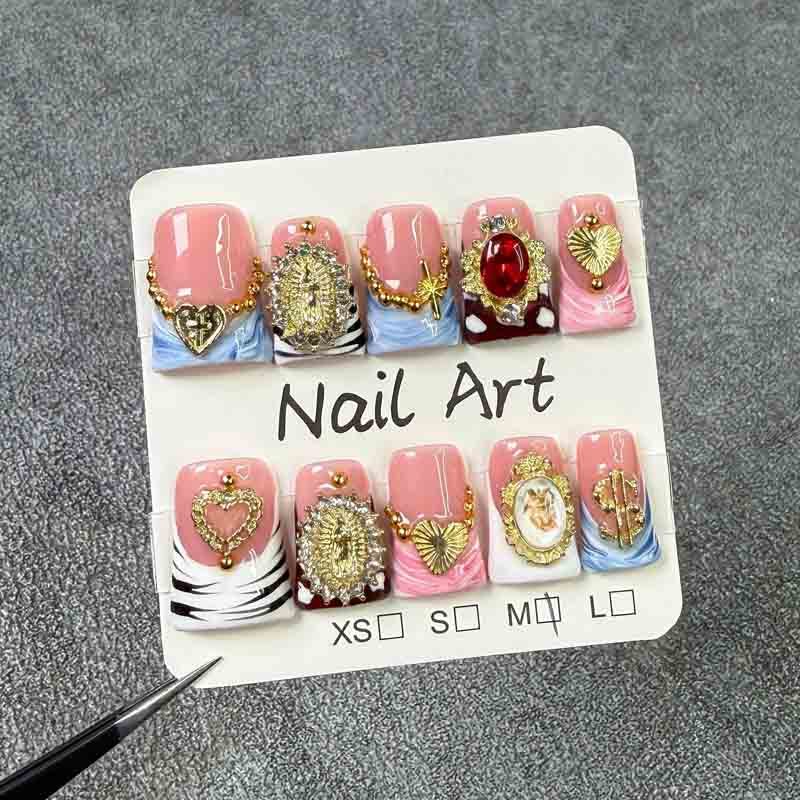 Wholesale Medium Duck Handmade Fake Nails Vintage Gold Religious Metal Decor