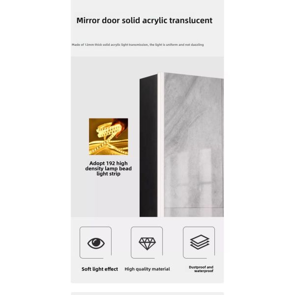 High Quality Smart LED Bathroom Vanity Storage Mirror Modern Design Defogging Feature Wall-Mounted for Hotels Apartments Villas