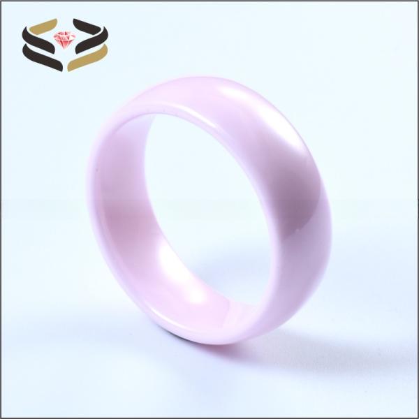 Anillos de cerámica rosa de 4 mm/6 mm/8 mm para hombre y mujer con tasación de terceros