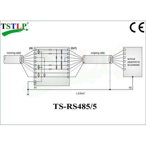 Industrial Bus Control Industrial Surge Protector , RS422 / RS485 Voltage Surge Protector