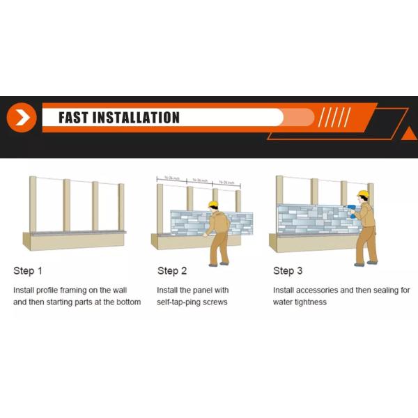 Сайдинг стены металла панели сэндвича 370мм ПУ декоративный на наружная стена 16мм