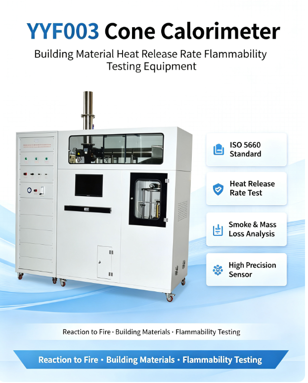 ISO 5660 Standard Cone Calorimeter Flammability Tester with 100 kW/m² Radiation Intensity and High-Precision Electronic Scale