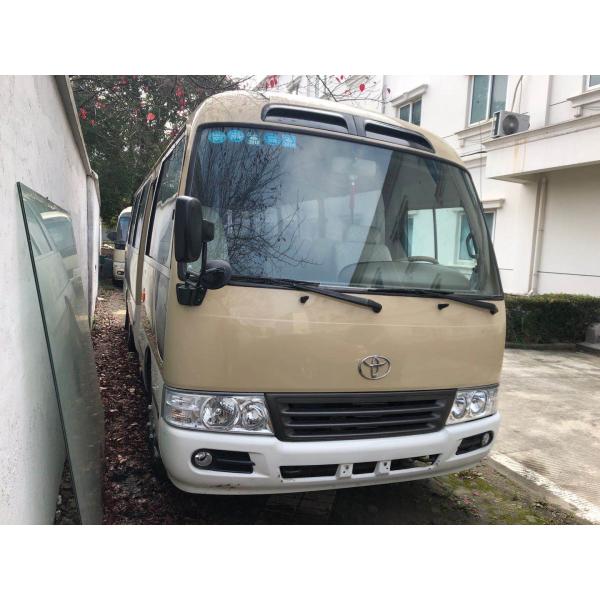 7.50R16 Tyre 1 HZ Engine  Discount Price Used Toyota Coaster Bus 23 - 30 Seats Bus LHD Steering Drive