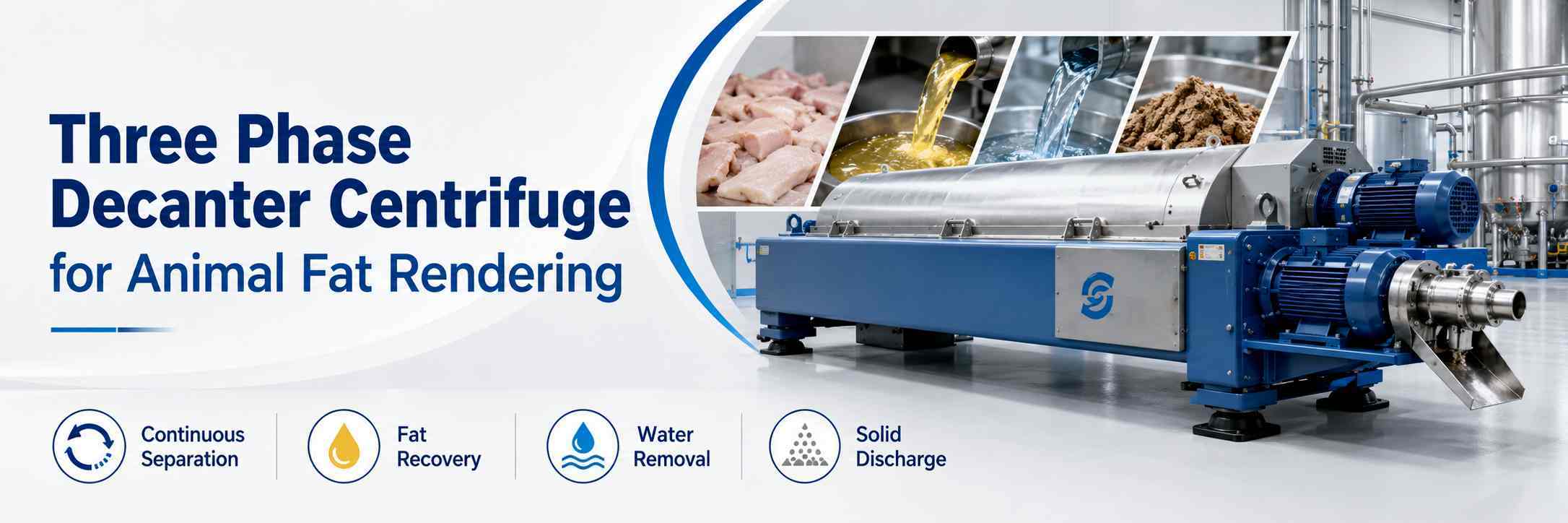 Three Phase Decanter Centrifuge for Animal Fat Rendering