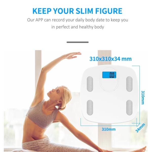Round Edge Full ABS Plastic Smart Bluetooth Body Analyser Scale
