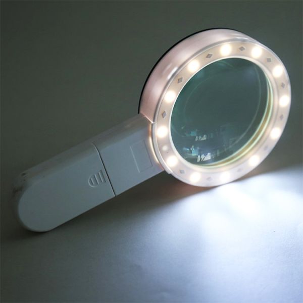 Top Seller High Quality Custom Foldable Travel Makeup Mirror ABS Plastic Dual Portable Hand Lighted LED Mirror With Lights
