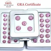 Fabrique en gros Moissanite rose Diamant rond Coupe brillante 3,0 mm 12,0 mm VVS1 pierres moissanite en vrac 4 carats anneau