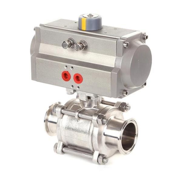 Pneumatic DN10~DN100 1/2in 3 Way Sanitary Ball Valve With Spring Actuator