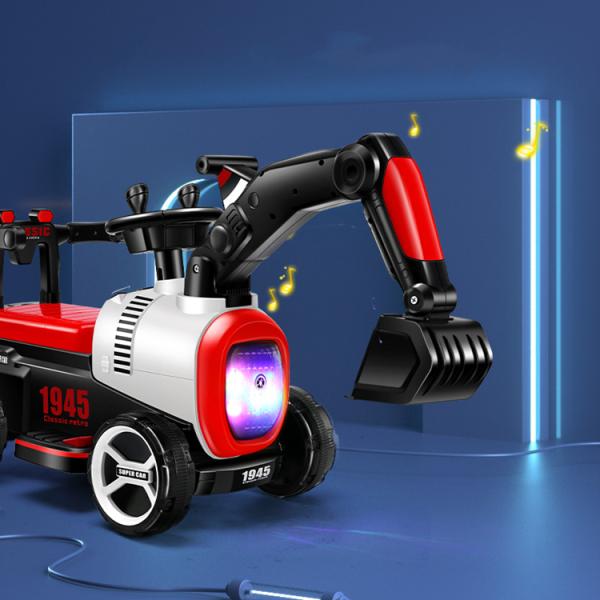 Пластиковые детские электрические игрушки Слайд экскаватор Поездка на мини-строительном грузовике для детей