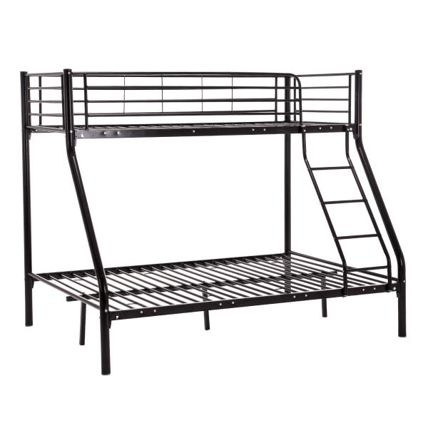 Black Heavy Duty Strong Military Bunk Bed , Steel Bunk Beds For Adults