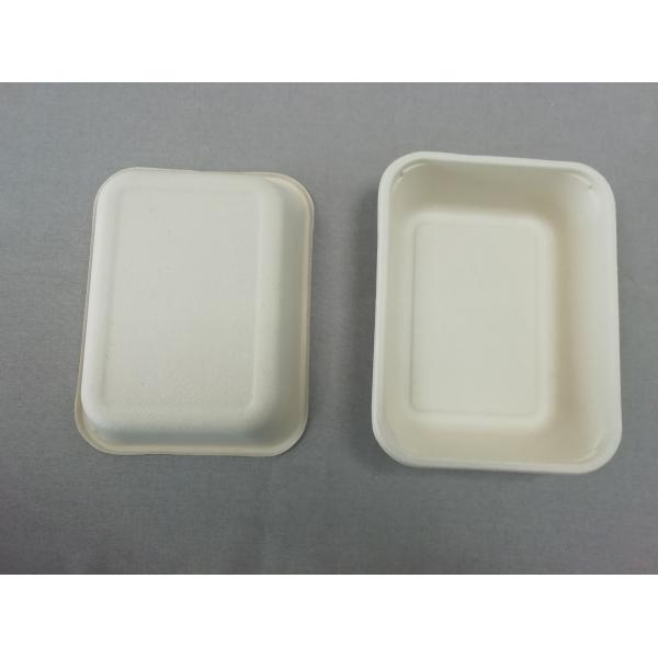 Biodegradable 7.5x6 Inch Bagasse Meal Tray,Unbleached Natural Color Plant Fiber pulp Food tray for meat,fruit,Vegetable