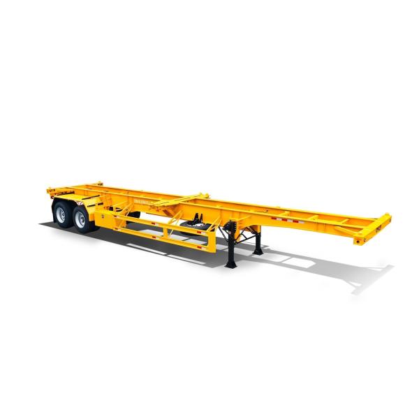                    2 Tandem Axles 40FT ISO Straight Skeleton Truck Semi Trailers for Light Container Delivery             