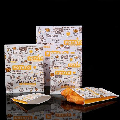 Saco de papel revestido de qualidade alimentar para levar Fast Food Batatas fritas Burger Sandwich Snacks