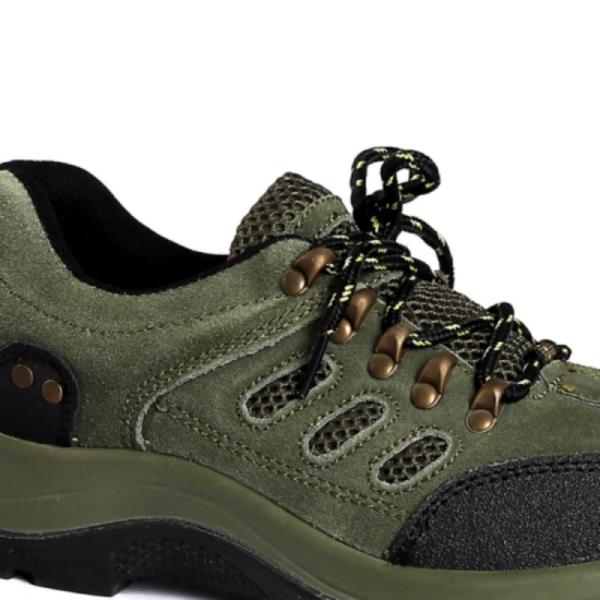 Comfortable EVA Low Cut Work Boots Steel Toe Microfiber Leather Mesh Metal Eyelets PU Material