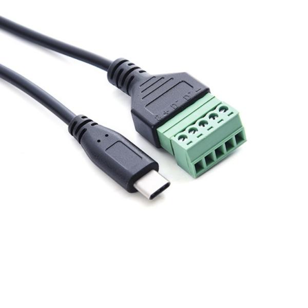 Type-C 3.1 USB Female Male Jack To 5-pin Screw Terminals Adapter Expansion Cable 30cm