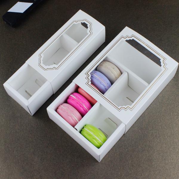 15.5*6.5*5.2cm Handmade Dessert Takeaway Boxes For Macaron