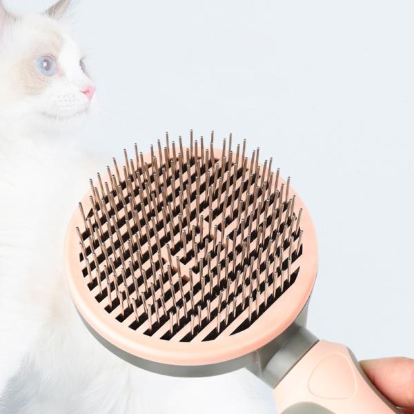 Portable Pet Hair Remover Brush Self Cleaning Slicker Comb Reusable Hair Cleaning
