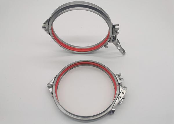 Ducting Stainless Steel Tube Clamps Quick Pull Ring With Adjustment Screw