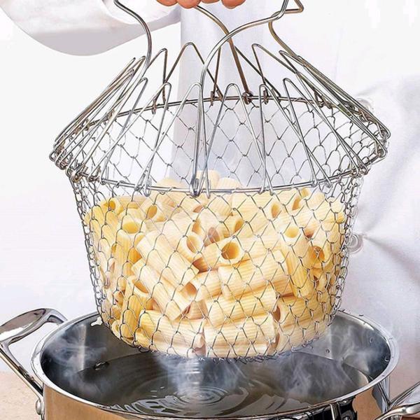 Foldable Chef Basket / French Fry Basket Durable Stainless Steel 304 Made