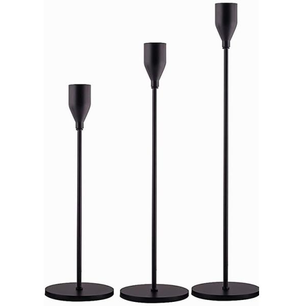 Metal Black Simple Modern Taper Candlestick Holders Wedding Bar Party Decor Candle Holders