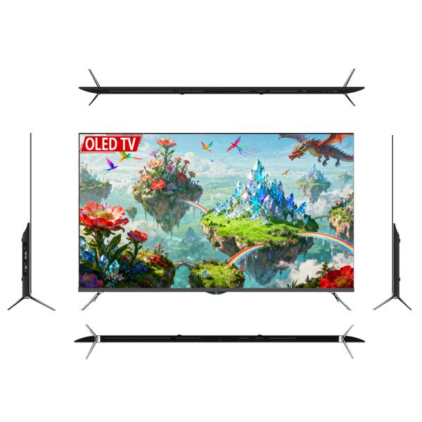 2025 New Design 85 Inch OLED Smart TV Dolby Audio Frameless HDR Luxury Home Theater LED Backlight Black Voice-Controlled OLED TV