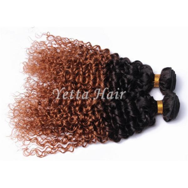 Highlighted Deep Curly Remy Ombre Hair Extensions For Black Women