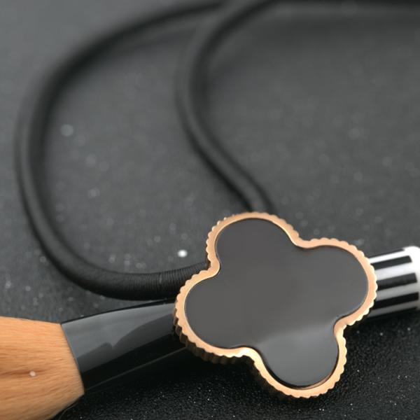 Women Jewelry Stainless Steel Four Leaf Clover Pendant Flower Necklace