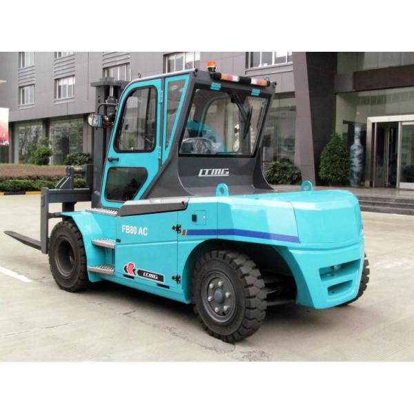 8000kg Electric Hydraulic Forklift Equipment ZAPI Controller 1520mm Fork Length