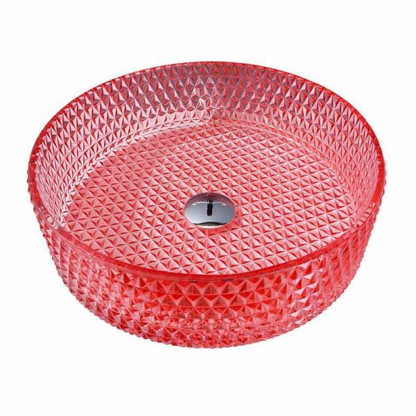 Crystal Glass Red Hand Wash Basin Bathroom Vessel Sinks