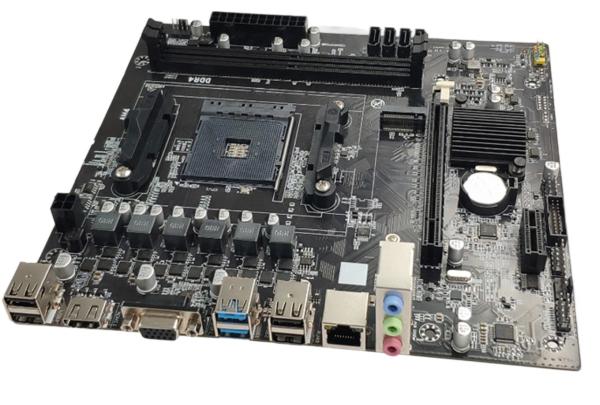 M-ATX AM4 Motherboard For Ryzen3/5 CPUs Dual DDR4 Slots 4*SATA3.0 Ports VGA+HDMI Display Outputs And 3*3.5mm Audio Jacks