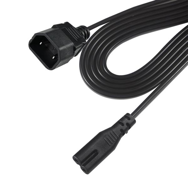 Right Angle C7 to C18 Power Cable-IEC AC Adapter Cord for Small Appliance, Monitor, Space-Saving Power Connection