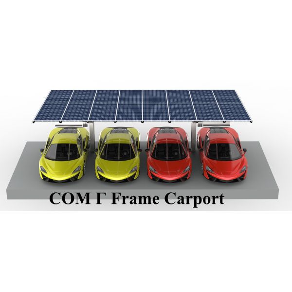 High Strength Solar Panel Parking Canopy Stable Silver COM Γ Frame Carport