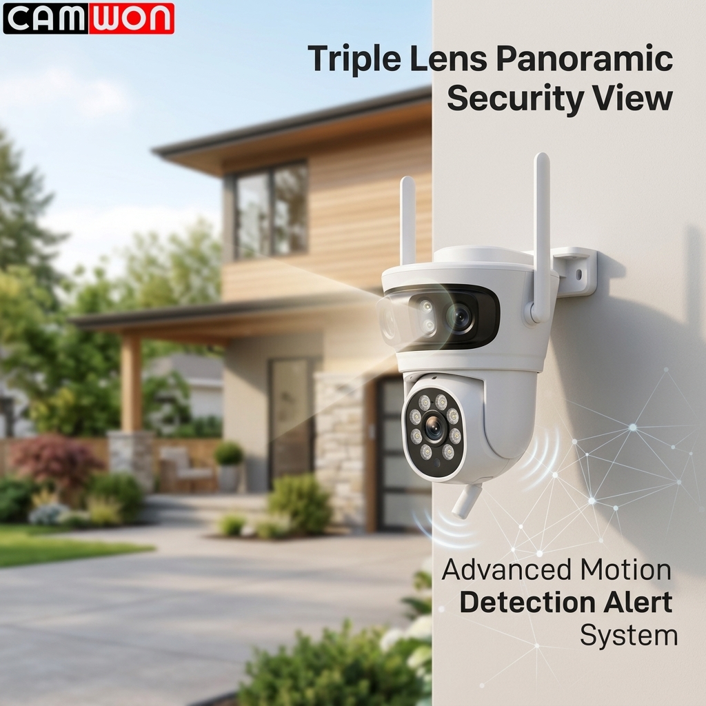 5V 3 Lens Security Camera OEM ODM WiFi IP PTZ Camera Tuya Alarm System