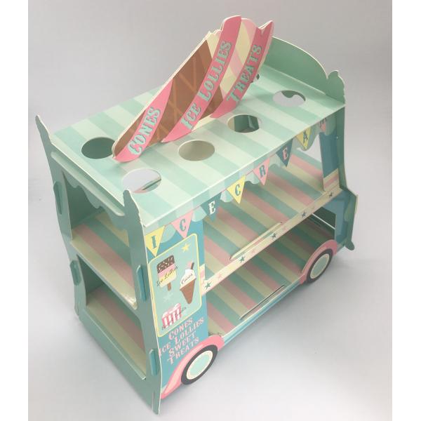 Three Tiers Festival Party Decorations Blue Car Cake Holder For Birthday Party