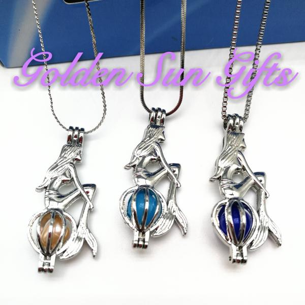 DIY Necklace For Unisex Gift Pearl Cage Pendant Essential Oil Diffuser Jewelry Making Accessories