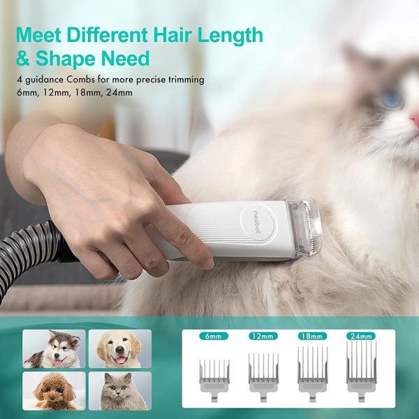 1.3m Power Cord 5 in 1 Electric Dog Grooming Kit with Innovative Pet Vacuum Cleaner