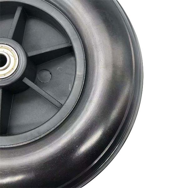 PU Foam And PP Core Front  Wheelchair Castor Wheel 8inch 200mm Black Grey