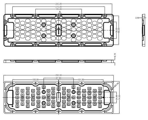 обломок 72пкс СМД 3030 привел яркость люмена 60В модуля уличного света высокую высокую