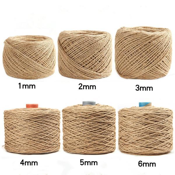 YILIYUAN ROPE 5 mm 6mm baler jute twine yarn rope 3ply roll Multifunction Twist Rope